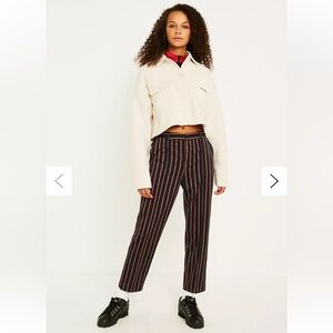 Dana Striped Mid-Rise Trouser Pant Size Medium Bikercore Grunge